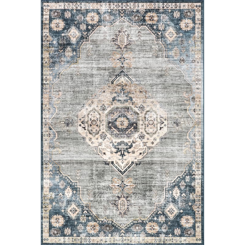 Nuloom Kallipoe Medallion SplashGuard Machine Washable Area Rug