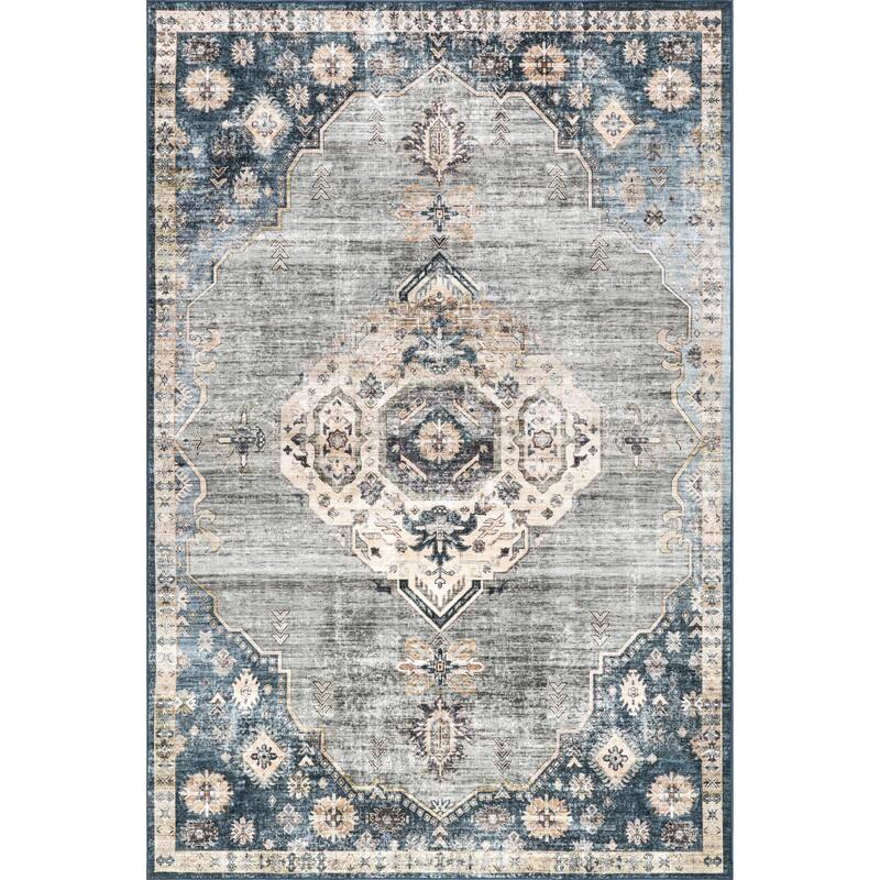 Nuloom Kallipoe Medallion SplashGuard Machine Washable Area Rug
