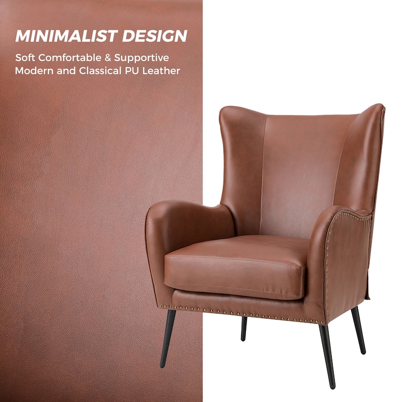 Invidiae Wooden Upholstered Armchair with Metal Legs