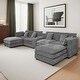 preview thumbnail 10 of 19, GDFStudio - Rei 144" U-Shaped Comfy Fluffy Chenille Modular Sofa with Movable Ottoman & Storage
