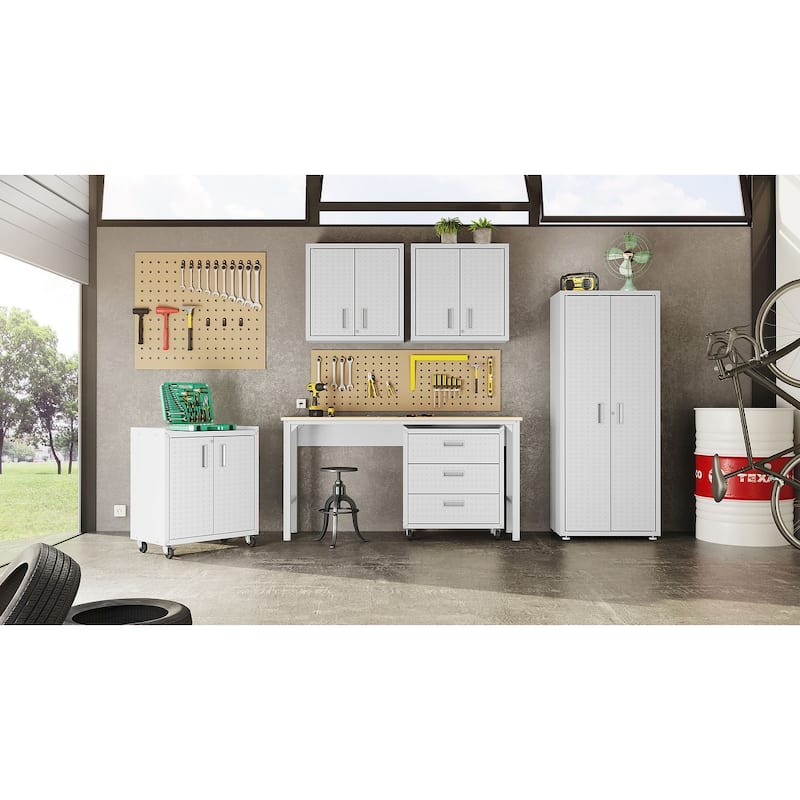 3-Piece Fortress Mobile Space-Saving Garage Cabinet and Worktable 5.0