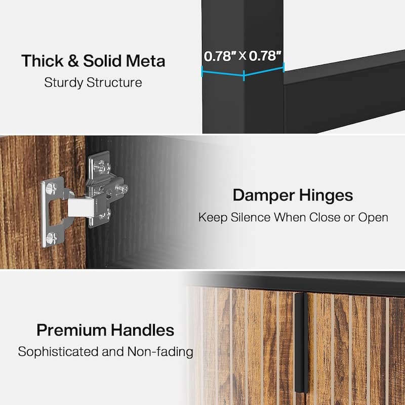 29" Brown & Black Shoe Cabinet with Doors, 5 Tiers