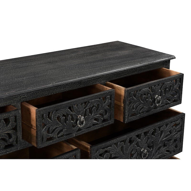 Florence Floral Carved Wood 7-Drawer Dresser