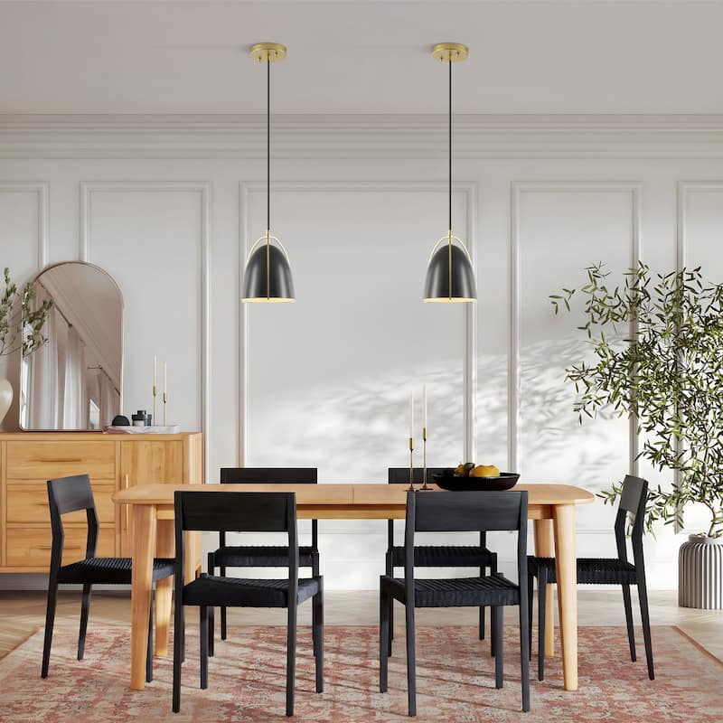 Starsky 1-Light Single Bell/Dome Pendant - Black&Gold