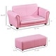 preview thumbnail 17 of 20, Two-seater Kids Sofa Set with Footstool - 32.75" L x 16.5" W x 16.25" H