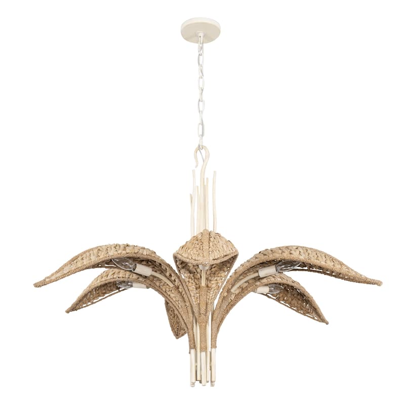 Varaluz Century Palm 6-Light Chandelier - Country White