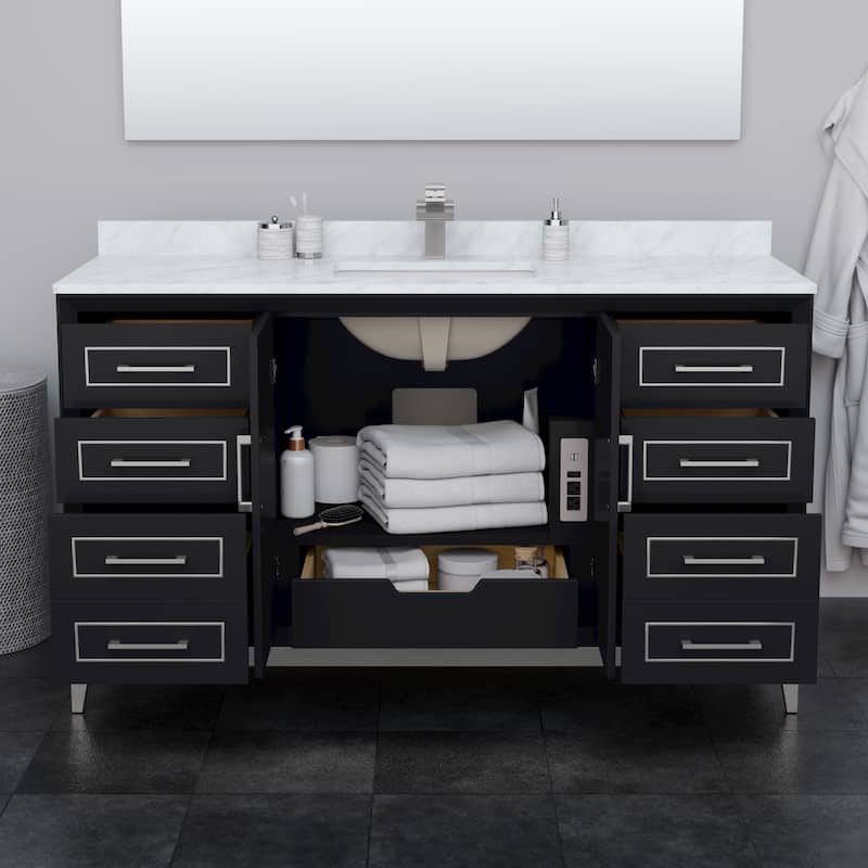 Marlena 60-Inch Single Vanity Set, Cultured Marble Top