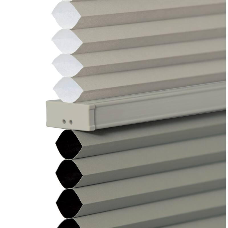 BlindsAvenue Cordless Day/Night Cellular Honeycomb Shade, 9/16" Single Cell, Misty Gray
