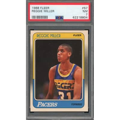 Reggie Miller 1988 Fleer Basketball Rookie Card RC #57 Graded PSA 7 - 8'6" x 11'6"