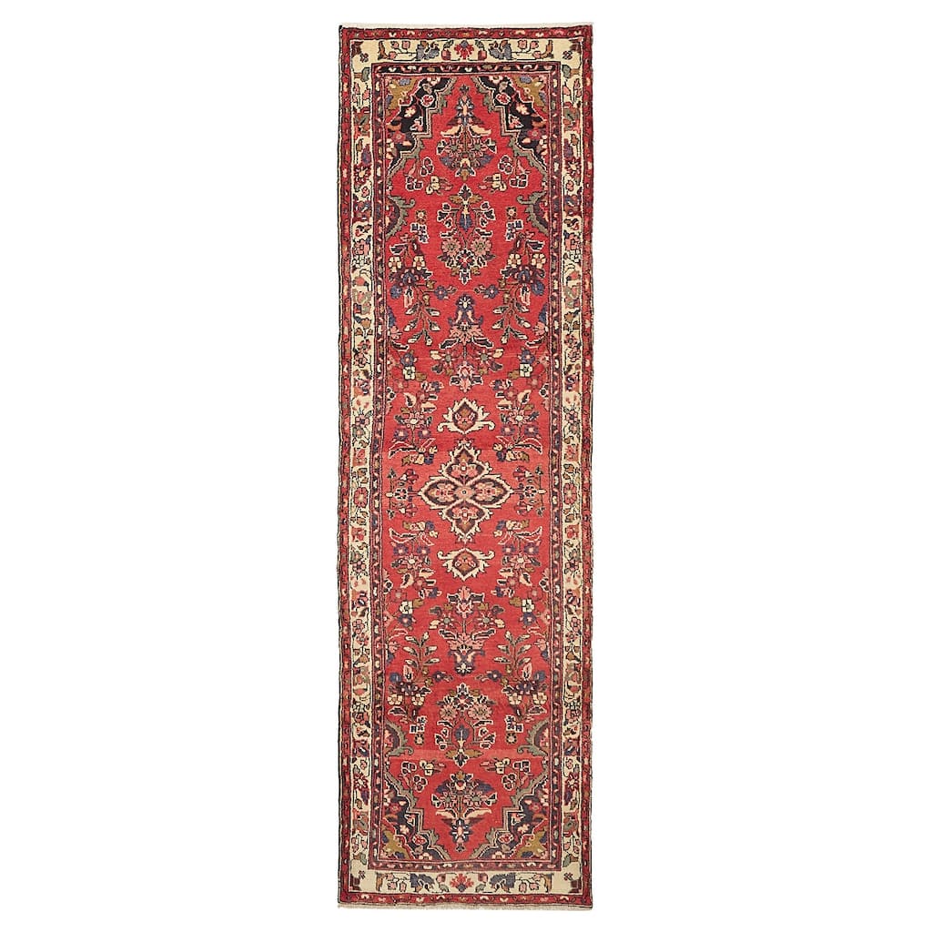 ECARPETGALLERY Hand-knotted Andelz Red Wool Rug - 2'8 x 10'2