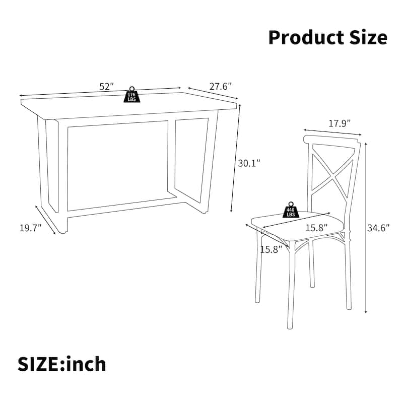 7 Pieces Dining Set 7-Piece Kitchen Table Set Perfect for Kitchen, Breakfast Nook, Living Room Occasions