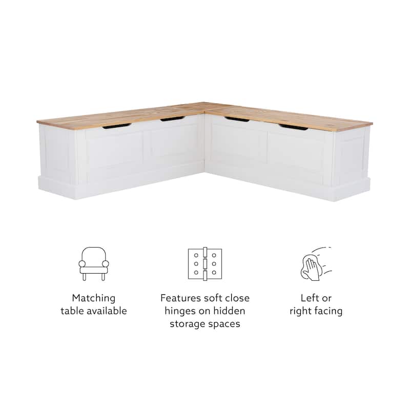 Josie L-shaped Backless Breakfast Nook Bench