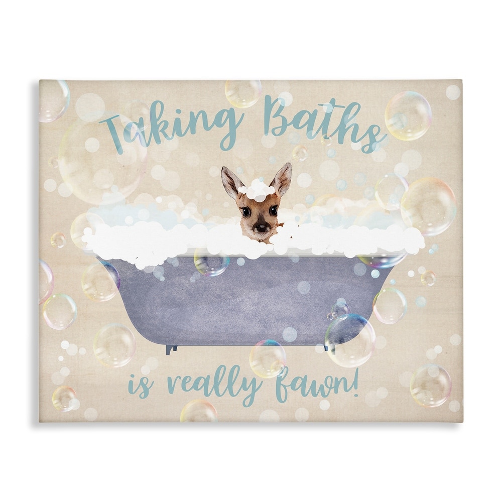 Stupell Taking Baths Is Fawn Canvas Wall Art Design By Susan Arnot
