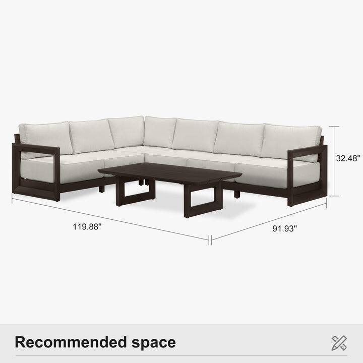 PURPLE LEAF Caesar white Sofas Sectionals 4-18 Piece with 9.6" Thick Cushion for Yard Porch Deck Outdoor Patio Conversation Sets