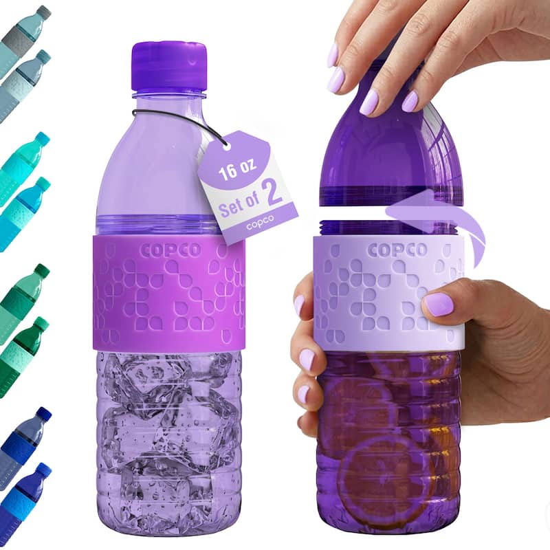Copco Hydra Tritan Water Bottle Set of 2 BPA Free - Purple & Light Purple
