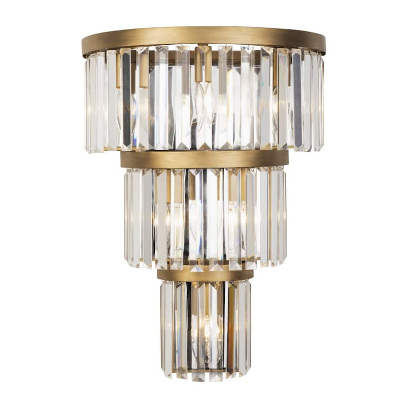 Varaluz Social Club 6-Light 3-Tier Crystal Wall Sconce - Havana Gold - Gold, Brass