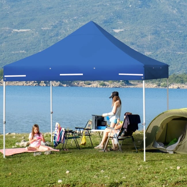 Pop up Gazebo with 4 Height and Adjust Folding Awning - 10' x 10' (L x W x H)