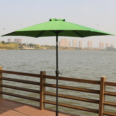 Outdoor 9 FT Pole Umbrella With Crank And Carry Bag