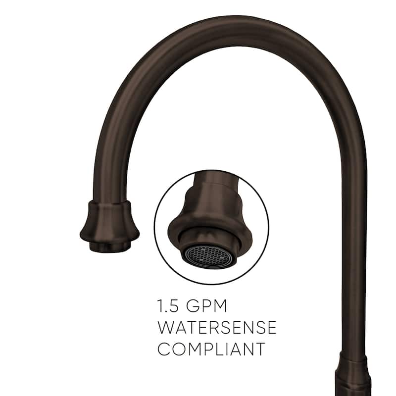 Vintage III Plus Bridge Faucet with Gooseneck Swivel Spout, Cross Handles and Solid Metal Side Spray