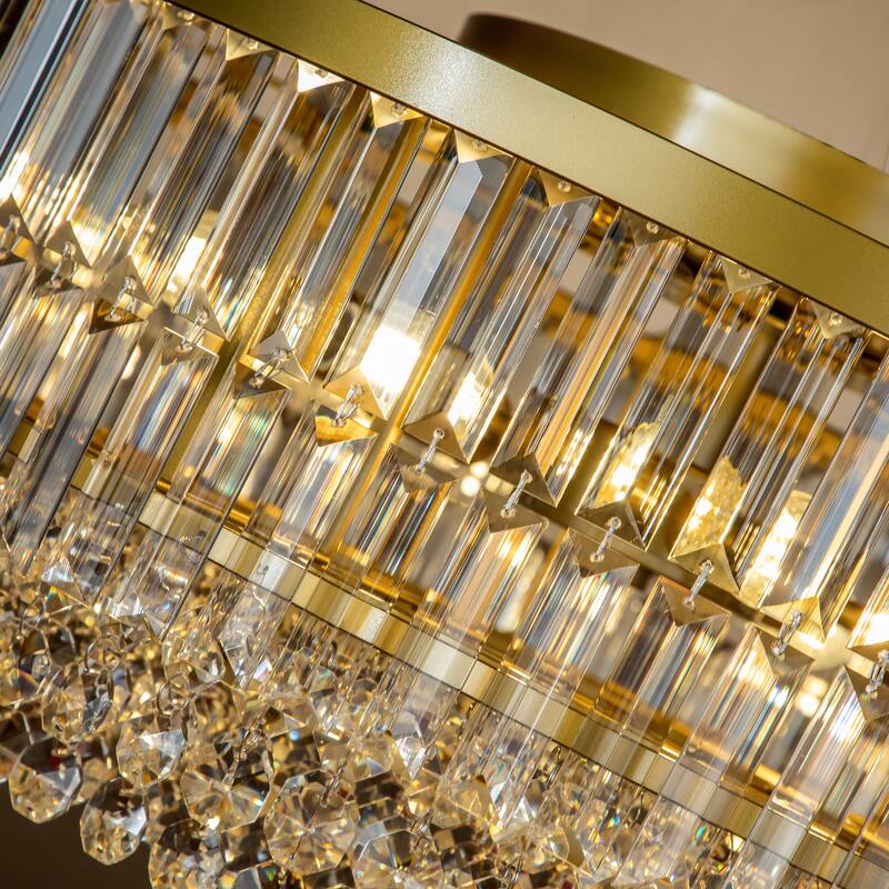 Modern Glam Tier Crystal Flush Mount Ceiling Light
