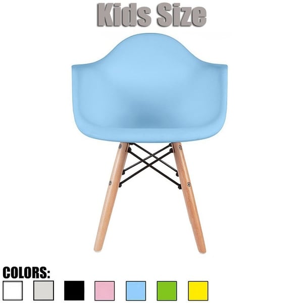 2xhome Designer Plastic Chair with Arms Armchair Eiffel Leg Dowel For Kitchen Desk Dining Activity School Student 4 5 6 Years