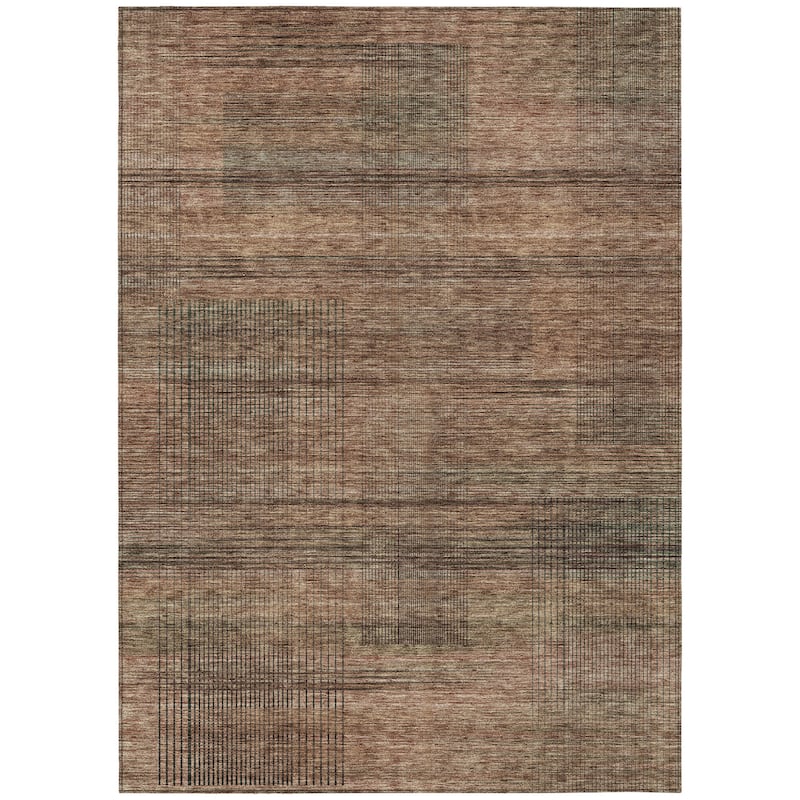HomeRoots Striped Transitional Rectangle Outdoor Rug