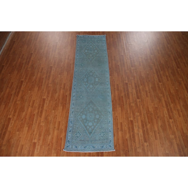 Hand-knotted Traditional Tabriz Persian Runner Rug Vintage Wool Carpet - 3'2" x 11'6"