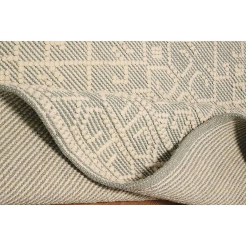 Hand Knotted Oriental 100% Wool Carpet Modern Geometric Greys & Charcoal Modern Gotti Design Area Rug - 9' 9'' X 8' 0''