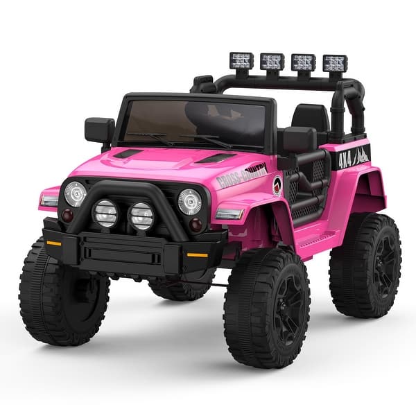 slide 2 of 7, Ride On Truck Car 12V Kids Electric Car with Parent Remote Purple - 5-7 Years