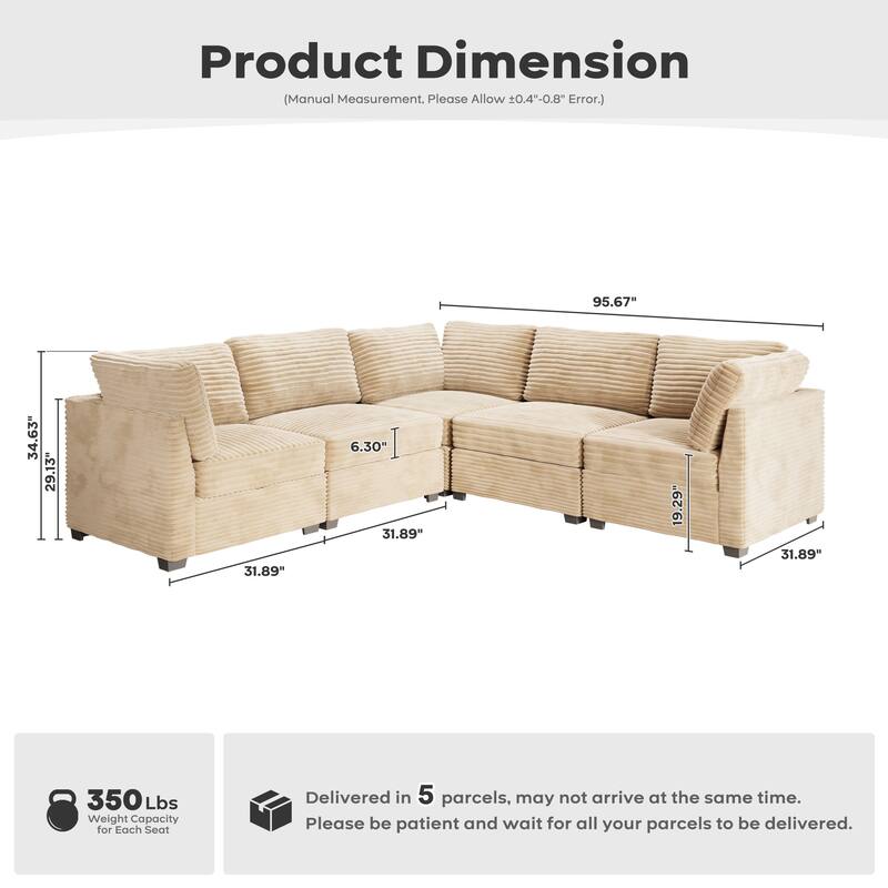 OVIOS Lazy Living L-Shaped Sofa
