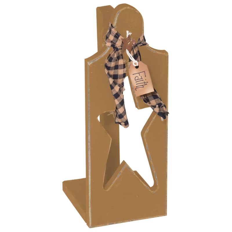 Amish Made Pine Primitive Paper Towel Holder - Mustard Yellow