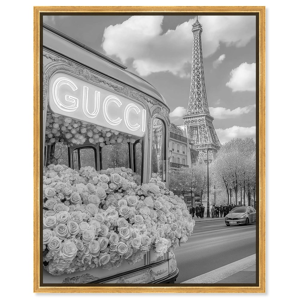 Dreamy Fashion Bus Noir Canvas by Art Remedy