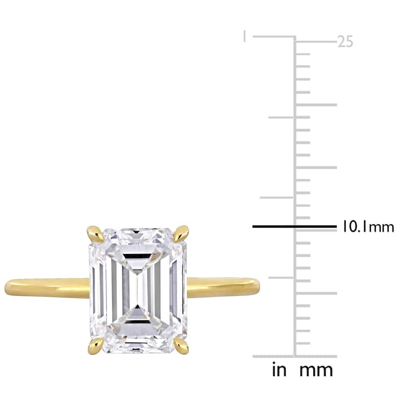 Miadora 3-1/4ct TDW Certified Emerald-Cut Diamond Engagement Ring in 18k Yellow Gold