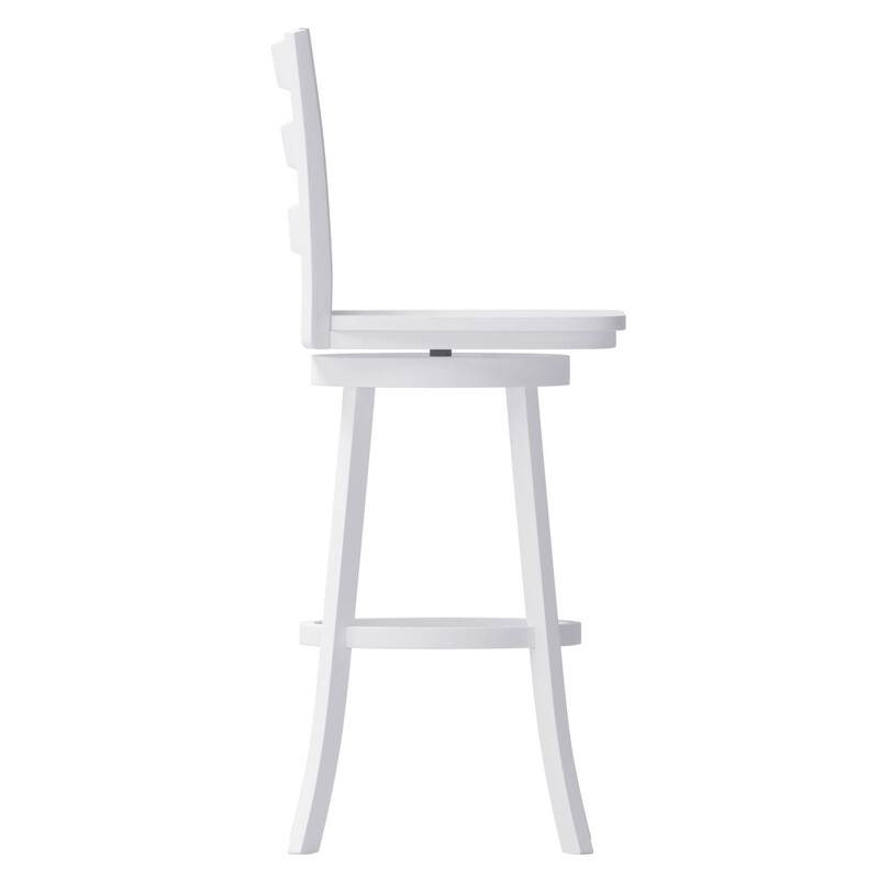 Ladderback Wooden Swivel Bar Stool with Footrest