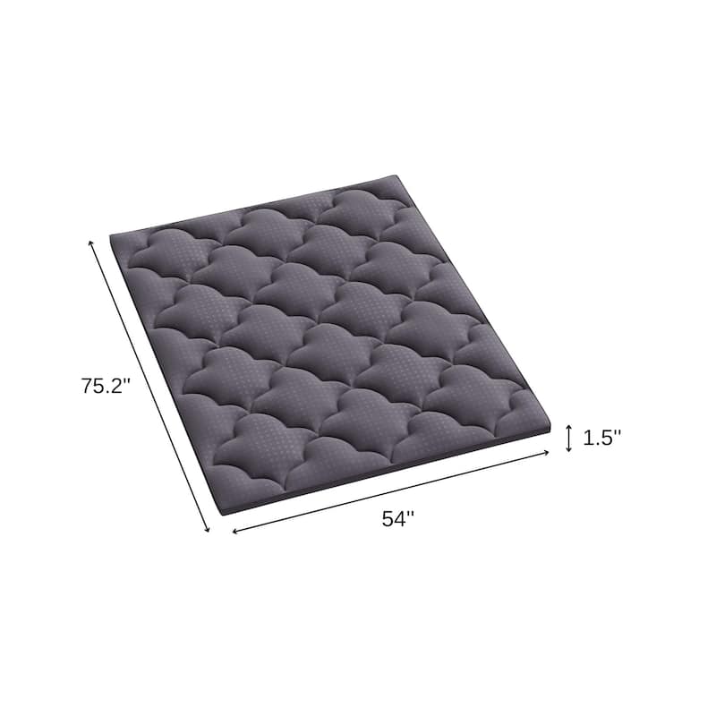 2" Dark Gray Cotton Queen Mattress Topper - Dark Gray
