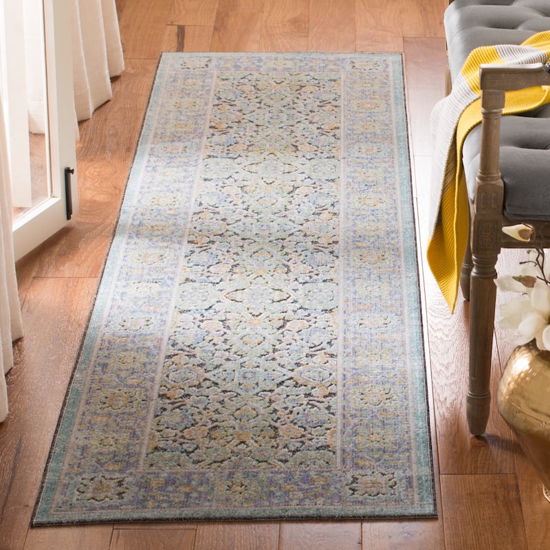 SAFAVIEH Provance Clara Vintage Boho Oriental Rug - 2'2" x 8' Runner - Blue/Green