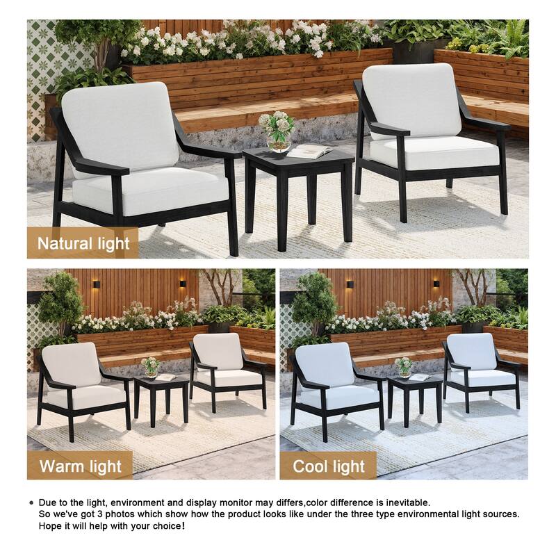 Outdoor Patio Wood Bistro Set/Loveseat Set
