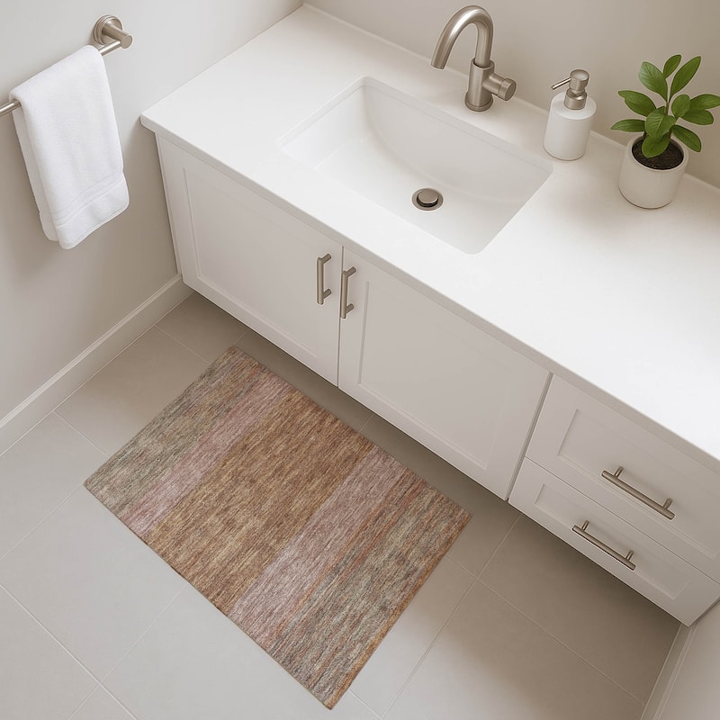 Premium Washable Super Soft Ombre Gabbeh Mayfield Rug - Salmon - 1'8" x 2'6"