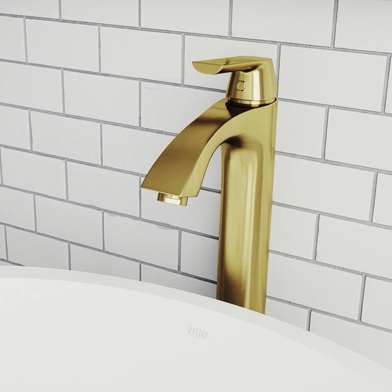 VIGO Linus 12" H Single Handle Single Hole Bathroom Vessel Faucet