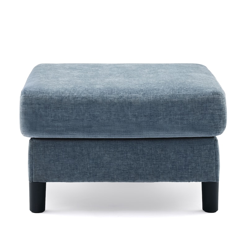 Chenille Upholstered Square Ottoman Footrest