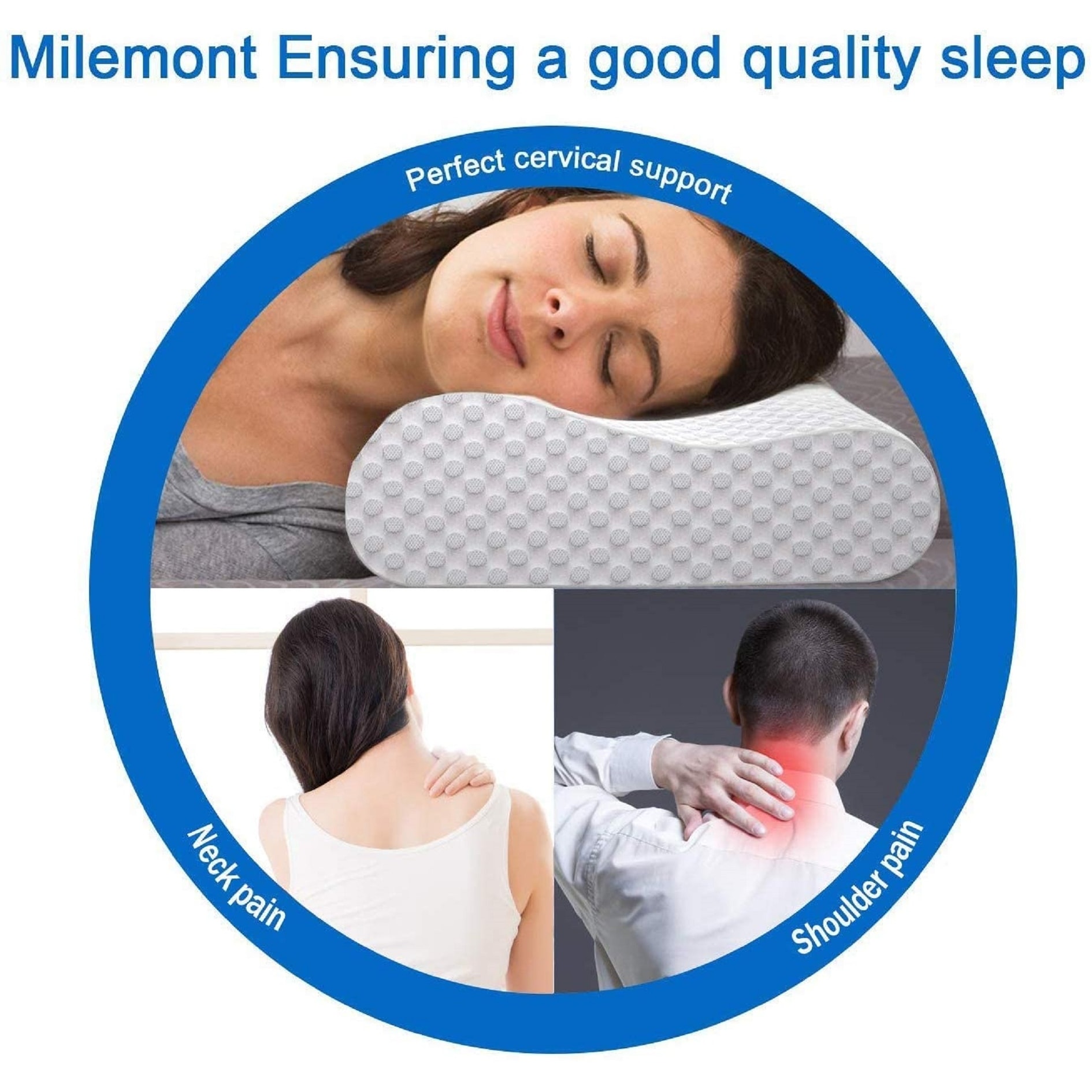 SMUGDESK Gel Memory Foam Contour Pillow Neck Pillows for