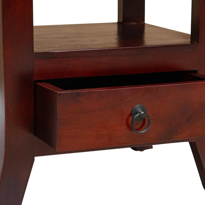 vidaXL Bedside Cabinet with Drawer Brown 15.75 x 15.75 x 17.91 in - 15.75 x 15.75 x 17.91 in