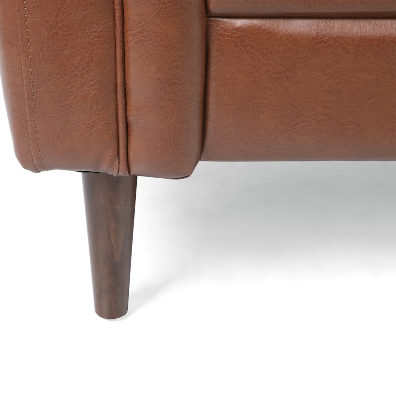 Cantrell Contemporary Faux Leather Tufted Loveseat by Christopher Knight Home