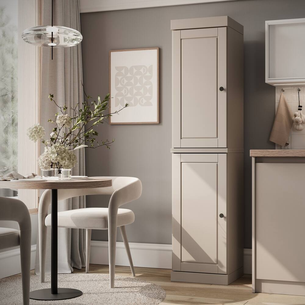 Palace Imports 100% Solid Wood Pantry Cabinet, Adjustable Shelves, 16.5" Wide, 71.5" Tall