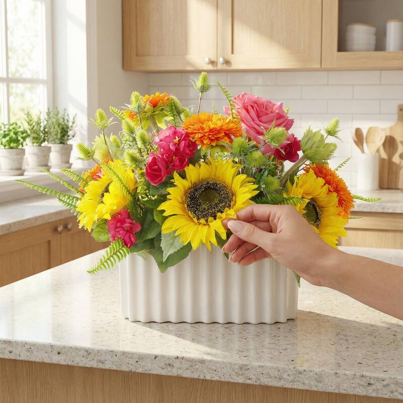 Mixed Floral with Sunflowers, Roses and Begonias - 18