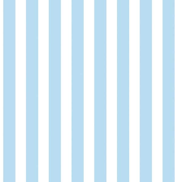 slide 2 of 10, Galerie Wallcoverings Just 4 Kids 2 Medium Stripe Non-woven Matte Wallpaper Roll 33 feet x 21 inches - Light Blue
