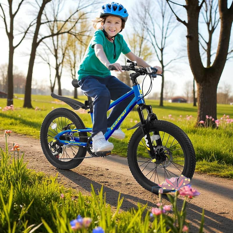 20 Inch Kids Mountain Bike with Front Suspension, 7-Speed, Steel Frame, Boys & Girls Ages 6-12