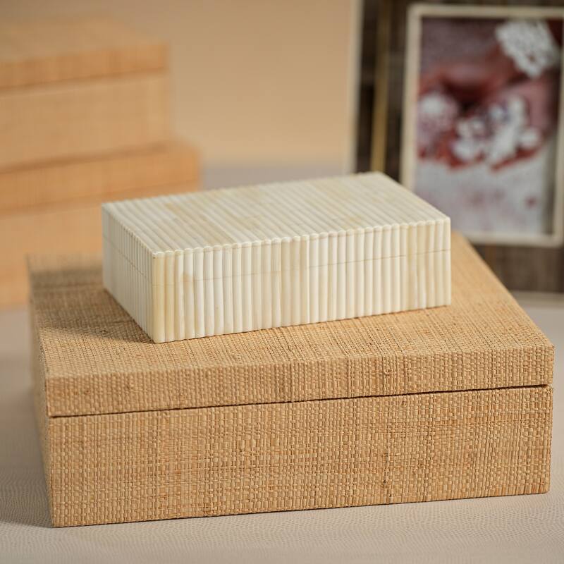 Mati Natural Grasscloth Decorative Box
