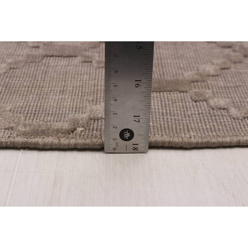 ECARPETGALLERY Hand Loomed Kashkuli Gabbeh Taupe Viscose Rug - 5'7 x 7'11