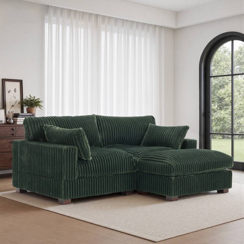Oversized Plush Modular Sectional Sofa Couch with Ottoman